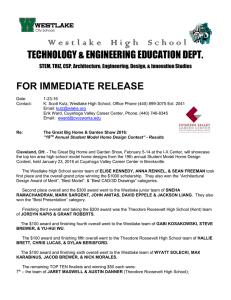 W e s t l a k e   ...  TECHNOLOGY &amp; ENGINEERING EDUCATION DEPT. FOR IMMEDIATE RELEASE