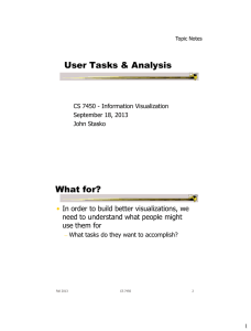 User Tasks &amp; Analysis What for? •