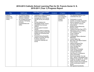 2010-2013 Catholic School Learning Plan for St. Francis Xavier S.... 2010-2011 (Year 1) Progress Report