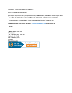 Graduating in May? Interested in IT Networking?