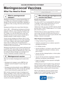 Meningococcal Vaccine: What You Need to Know
