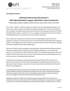 Meeting Professionals International’s 2012 World Education Congress Will Define “New Connectivity” F I