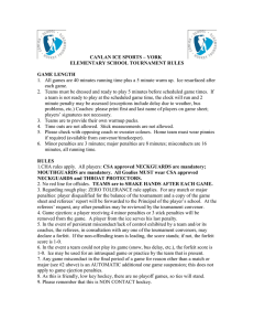 CANLAN ICE SPORTS – YORK  ELEMENTARY SCHOOL TOURNAMENT RULES GAME LENGTH