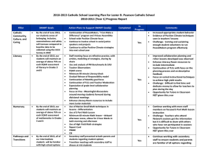 2010-2013 Catholic School Learning Plan for Lester B. Pearson Catholic... 2010-2011 (Year 1) Progress Report