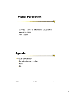 Visual Perception Agenda • Visual perception