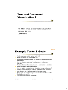 Text and Document Visualization 2 Example Tasks &amp; Goals