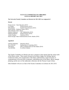 FACULTY COMMITTEE ON LIBRARIES ANNUAL REPORT 2011-2012