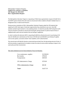 Metropolitan Volunteer Program Student Fees Advisory Committee SSF Request for 2012-2013
