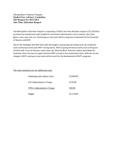 Metropolitan Volunteer Program Student Fees Advisory Committee SSF Request for 2012-2013