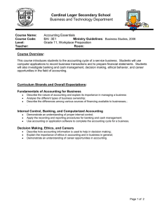 Cardinal Leger Secondary School  Business and Technology Department Course Name: