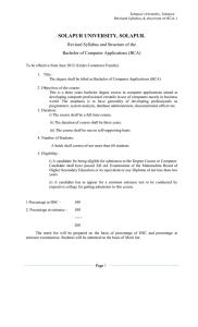 BCA Syllabus: Solapur University - Semester I & II