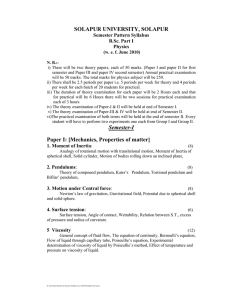 B.Sc. Physics Syllabus - Solapur University
