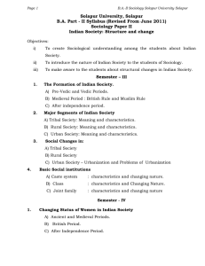 Sociology BA-II Syllabus: Indian Society & Social Problems