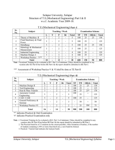 Solapur University T.E. Mechanical Engineering Syllabus