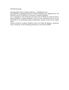 CD-ROM disclaimer  Copyright 2002, Kluwer Academic Publishers.  All Rights Reserved.