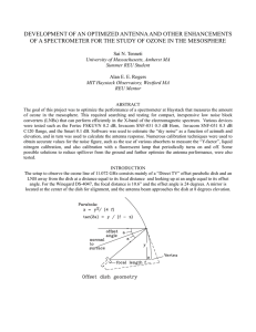 DEVELOPMENT OF AN OPTIMIZED ANTENNA AND OTHER ENHANCEMENTS