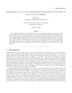 Development of a Low Cost Multichannel Spectrometer for the Study... Ozone in the Mesosphere VSRT Memo #076 Emily True