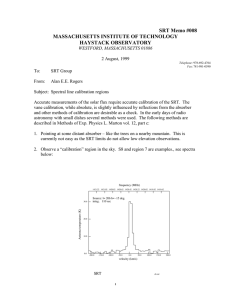 SRT Memo #008 MASSACHUSETTS INSTITUTE OF TECHNOLOGY HAYSTACK OBSERVATORY