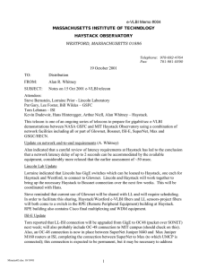 19 October 2001 TO: Distribution