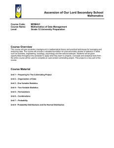 Ascension of Our Lord Secondary School Mathematics  Course Overview
