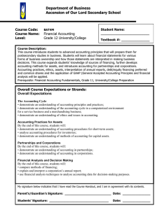 Department of Business Ascension of Our Lord Secondary School Course Code: