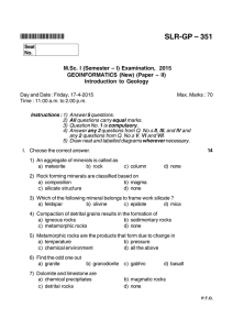 SLR-GP – 351 *SLRGP351* M.Sc. I (Semester – I) Examination,  2015
