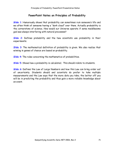PowerPoint Notes on Principles of Probability