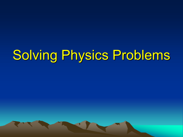 problem solving questions physics