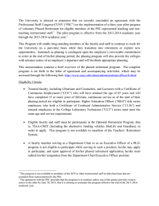 The  University  is  pleased  to ... Professional Staff Congress/CUNY (“PSC”) on the implementation of a three-year...