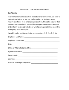 EMERGENCY EVACUATION ASSISTANCE Confidential