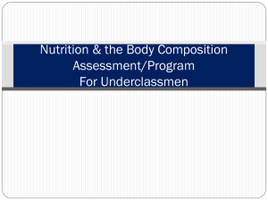 Nutrition &amp; the Body Composition Assessment/Program For Underclassmen
