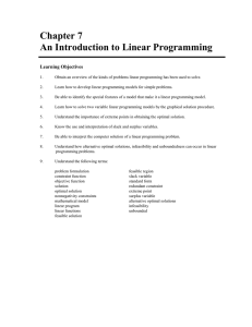 Linear Programming Introduction: Chapter 7