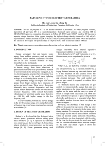 PARYLENE HT FOR ELECTRET GENERATORS