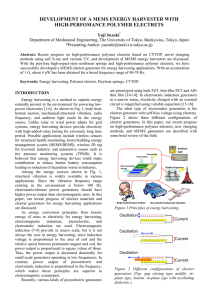 DEVELOPMENT OF A MEMS ENERGY HARVESTER WITH HIGH-PERFOMANCE POLYMER ELECTRETS