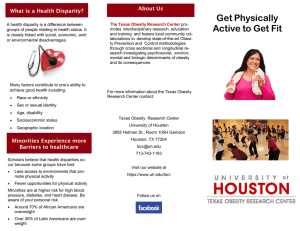 Get Physically Active to Get Fit About Us What is a Health Disparity?