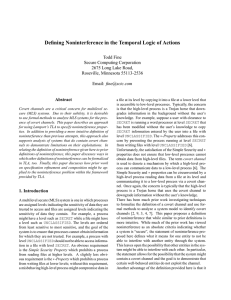 Defining Noninterference in the Temporal Logic of Actions