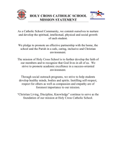 HOLY CROSS CATHOLIC SCHOOL MISSION STATEMENT