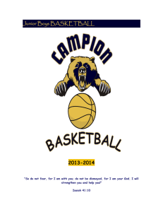 Junior Boys BASKETBALL 2013-2014
