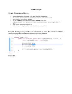 Java Arrays Single Dimensional Arrays 
