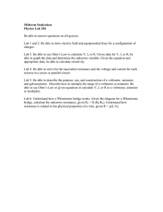 Physics Lab 204 Midterm Study Sheet