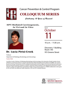 11 October Colloquium SerieS Cancer Prevention &amp; Control Program