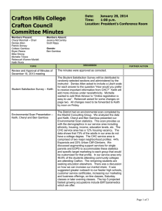 Crafton Hills College Crafton Council Committee Minutes