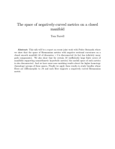The space of negatively-curved metrics on a closed manifold Tom Farrell