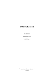 TANDBERG SNMP TANDBERG Application Notes