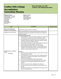 Crafton Hills College Accreditation Committee Minutes Date: November 10, 2010
