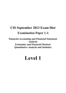 CIS September 2013 Exam Diet Examination Paper 1.1: