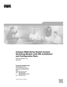 Catalyst 6500 Series Switch Content Switching Module with SSL Installation