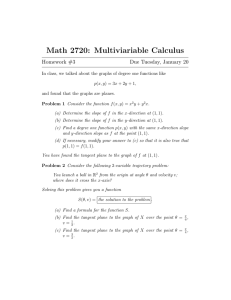 Math 2720: Multiviariable Calculus Homework #3 Due Tuesday, January 20