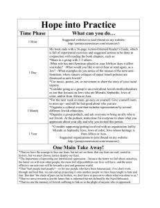 Hope into Practice: Action Plan for Addressing Anti-Semitism