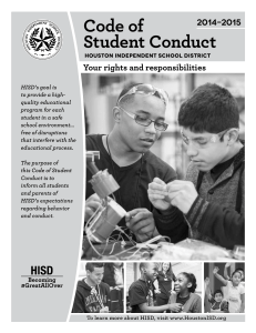 Code of Student Conduct Your rights and responsibilities 2014-2015